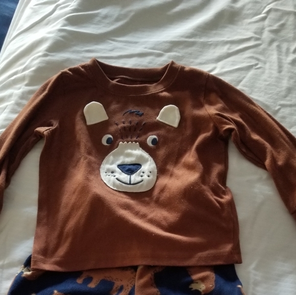 Carters 2T Blue & Brown Bear Print 2 piece Pajamas - Picture 3 of 3